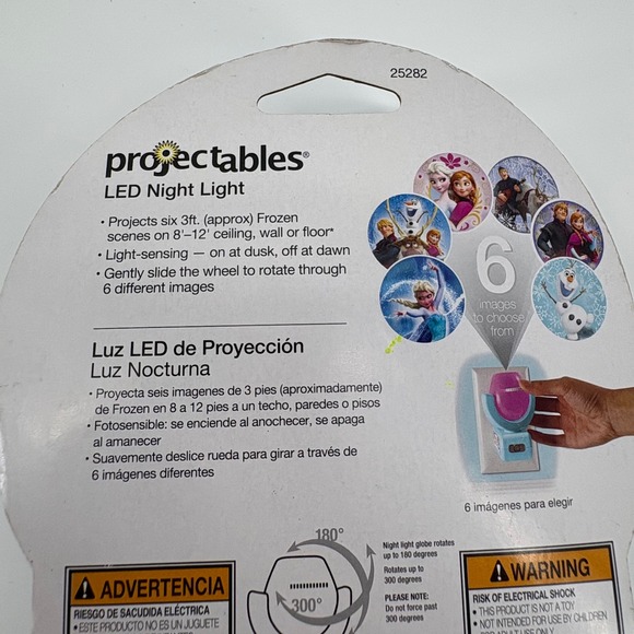 Disney Frozen Projectables LED Night Light Projects 6 Images Rotates - Picture 4 of 5